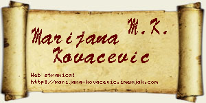 Marijana Kovačević vizit kartica